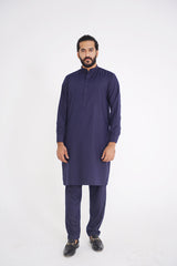 Stitched All Season Blended Ban Suit - Navyblue