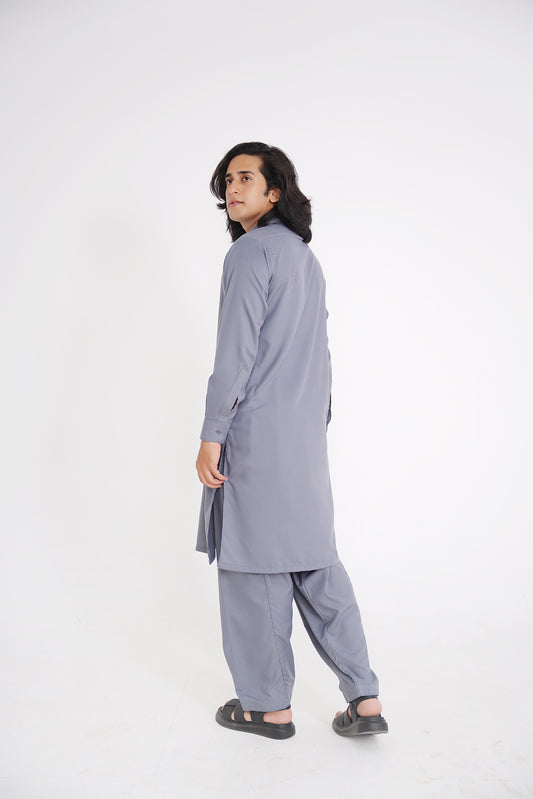 Stitched All Season Blended Ban Suit - Grey