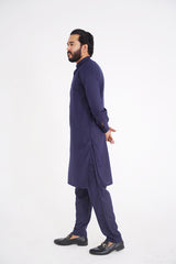 Stitched All Season Blended Ban Suit - Navyblue