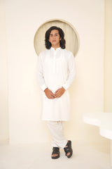 Stitched All Season Blended Ban Suit - Solid White