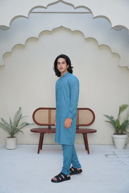 Stitched All Season Blended Ban Suit - Teal