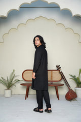 Stitched All Season Blended Ban Suit - Solid Black