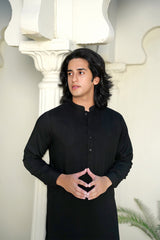 Stitched All Season Blended Ban Suit - Solid Black