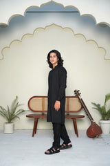 Stitched All Season Blended Ban Suit - Solid Black